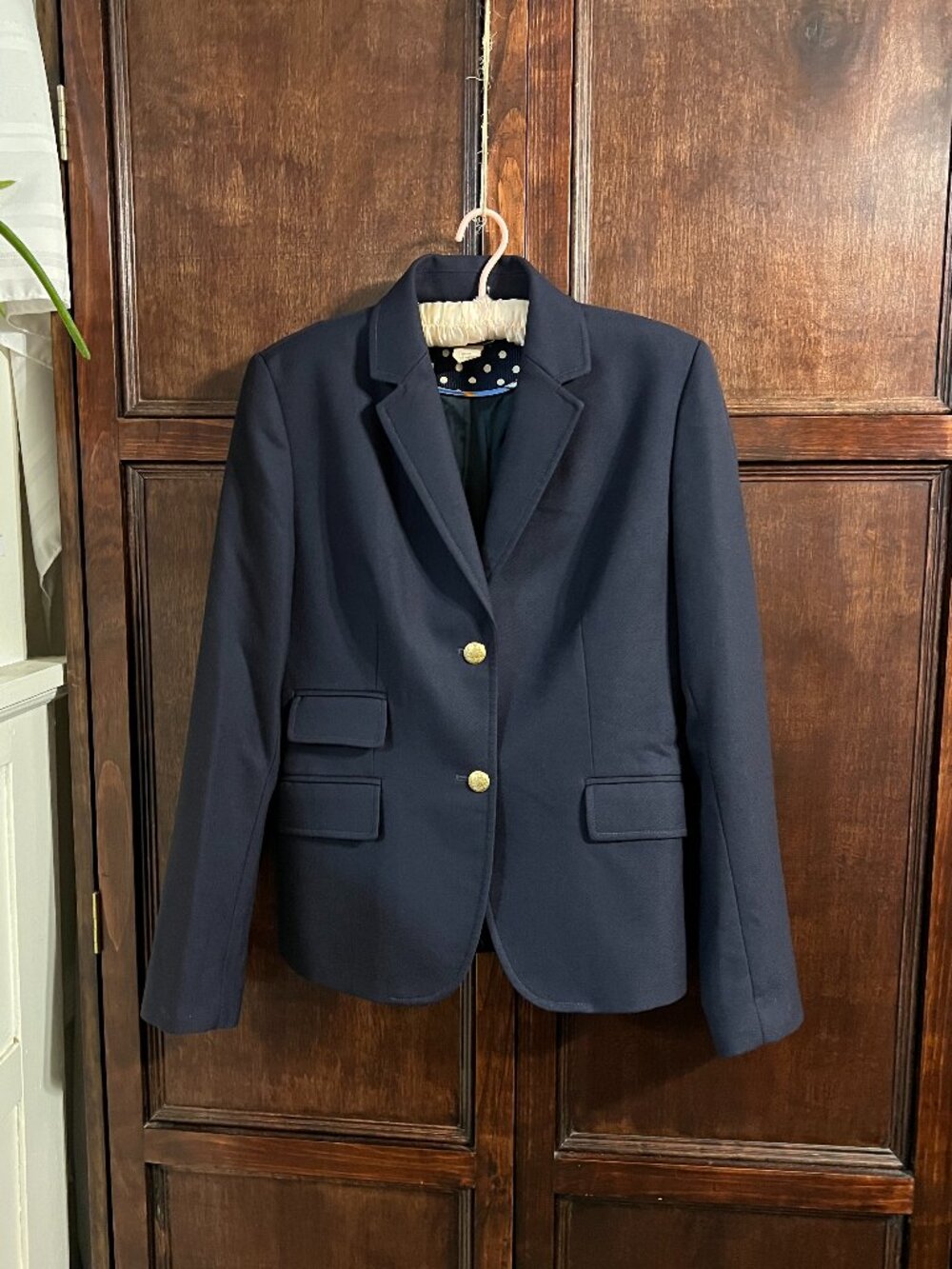 J CREW SCHOOLBOY BLAZER NAVY WOOL SILK TIE ACCENTS - Picture 2 of 10